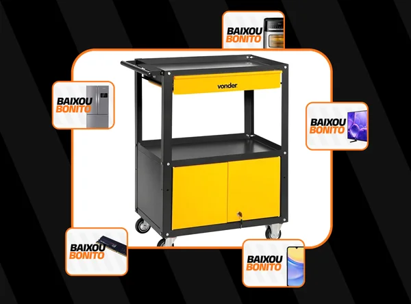 Carrinho Para Ferramentas 01 Gaveta Com Chave E Rodas Vonder