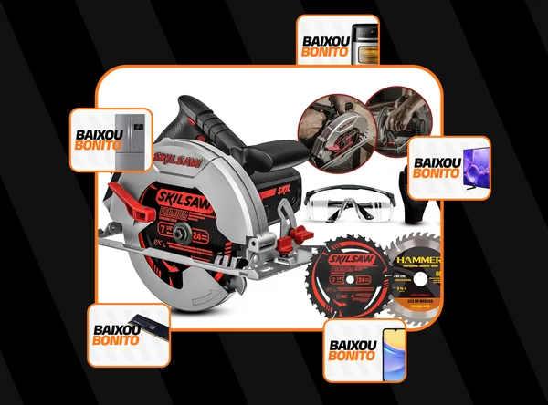 Kit Serra Circular 7.1/4 Skil 5402 220v Discos + Acessórios Preto 220v 60hz