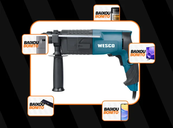 Martelete eletropneumático Wesco WS3160K azul com 620W de potência