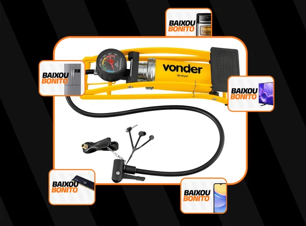 Bomba P/encher Pneus Com Pedal Vonder