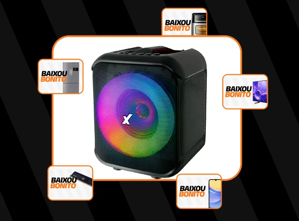 Caixa De Som 150w Amvox Aca 150 Pop Fm Tws Usb Microsd Biv