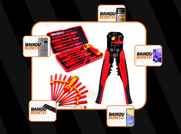 Kit Chave Fenda Phillips Isolada Alicate Eletricista Reparos