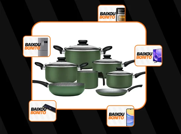 Jogo De Panelas 7 Peças Maximum Stone Antiaderente Panelux