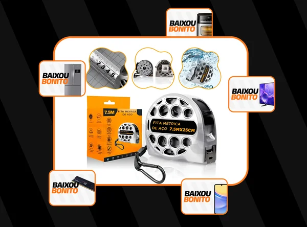 Trena 7.5 Metros Régua Retrátil De Aço Inoxidável Pedreiro