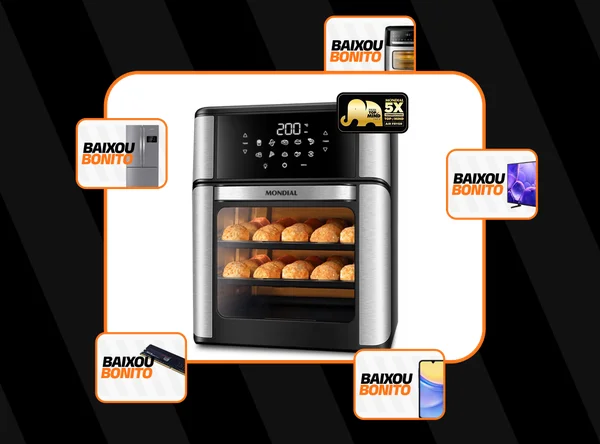 Fritadeira Air Fryer Forno Oven 12L, Mondial, 2000W - AFON-12L-BI