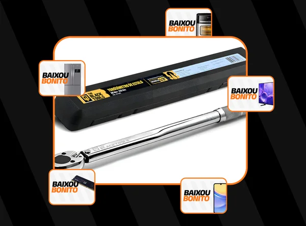 Torquímetro De Estalo 28 - 210 Nm Encaixe 1/2 Pol. Reversível BTK1200 The Black Tools