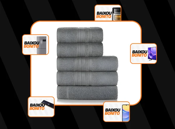 Jogo De Toalhas Tóquio G3 5 Peças Cinza Steel Altenburg