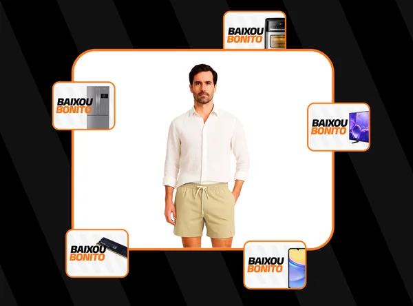 Shorts Linho Masculino Sandrini Casual Verão Confortável