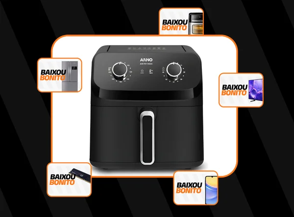 Fritadeira Sem Óleo Air Fryer Arno Mega 7,5l Preta Afm7