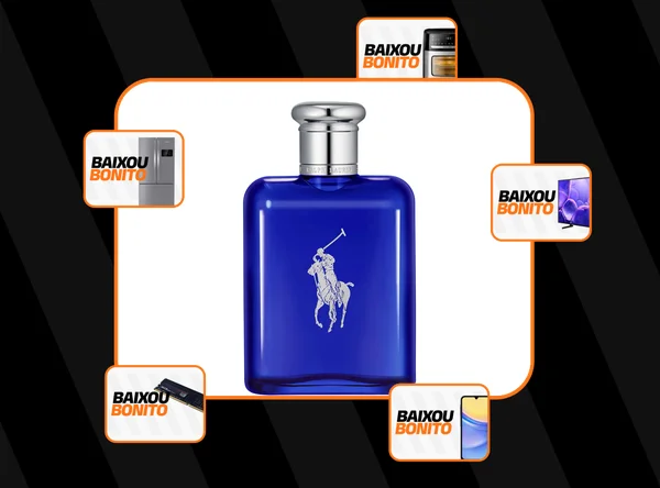 Perfume Masculino Eau de Toilette Fragrância Aquática Refrescante e Aromática com Notas de Melão, Tangerina, Manjericão e Camurça, Polo Blue Ralph Lauren, Frasco com 125ml