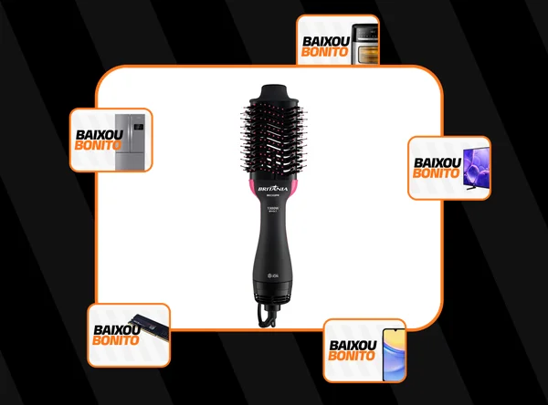 Britânia Escova Secadora Bec02pr 4 Em 1 1300w Cor Preto e Rosa