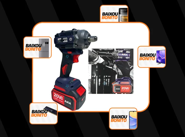 Pneumática Adw500a Aika 4.0ah 500nm + 2 Baterias Cor Roxo Preto Vermelho