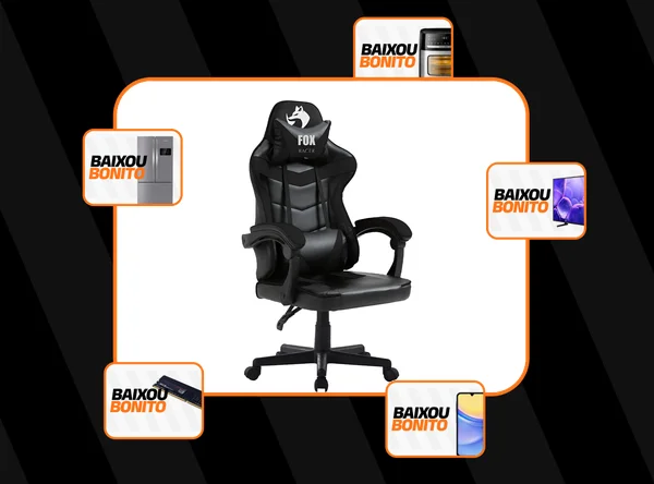 Cadeira Gamer Fox Racer Nordic Encosto Ajustavel - Preta Cor Preto Material do estofamento Couro sintético