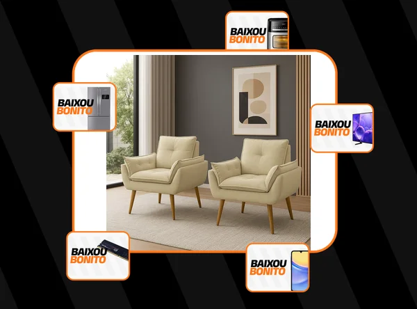 Kit 2 Poltrona Decorativa Opala Suede Para Sala Arapongas