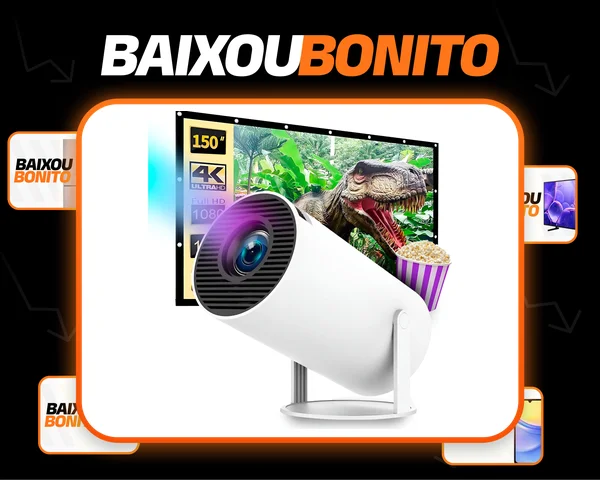 Projetor 4k Portátil Smart Android Wi-fi Mini Hdmi Cor Branco