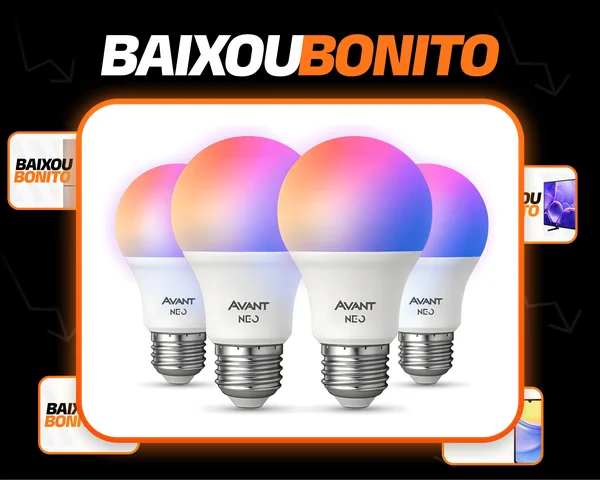 Kit 4 Lampadas Led Pera Smart Inteligente Wi Fi 2.4ghz Alexa Google 10w Rgb 2700k/6500k Branco Quente/neutro/frio E27 Cod: 290028177-4 Avant Neo