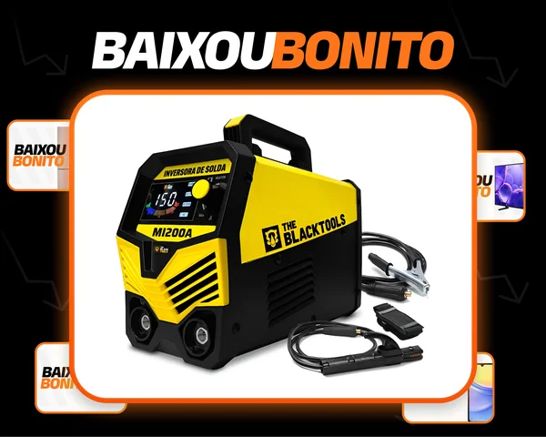 Maquina De Solda Eletrica Inversora Mma Tig Eletrodo 150A MI200A The Black Tools