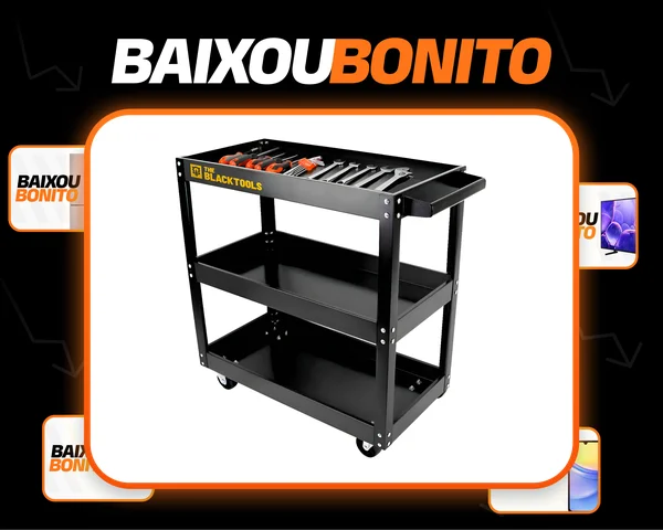 Carrinho Ferramentas Para Oficina Mecânico Auto Center Preto Preto
