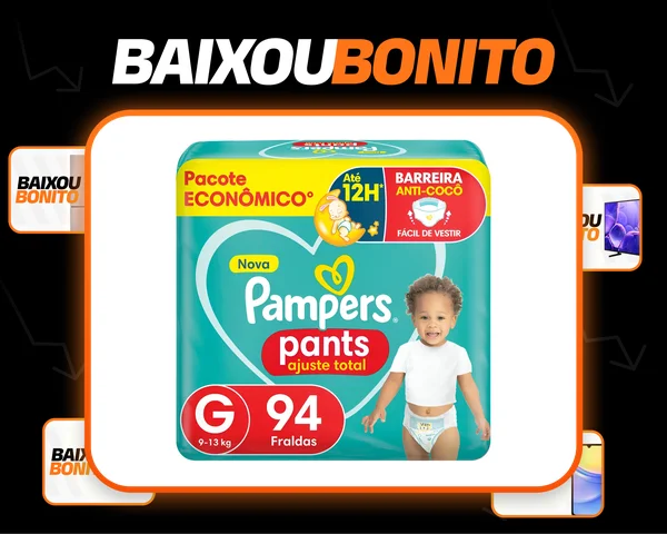 Fralda Pampers Pants Ajuste Total Tamanho G, 94 Unidades