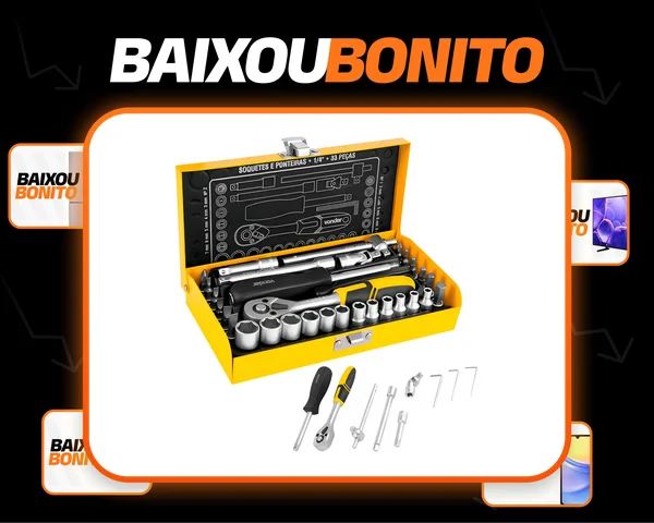 Jogo De Soquete Vonder 1/4 C/33pcs Sextavado 4a13