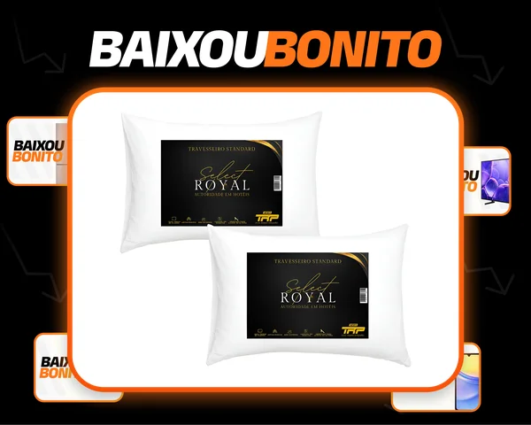 Kit 2 Travesseiros Select Royal Toque De Plumas Linha Hotel Cor Branco