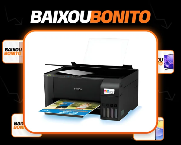 Impressora 3x1 Multifuncional Epson Ecotank L3250 Wifi Bivol Preto