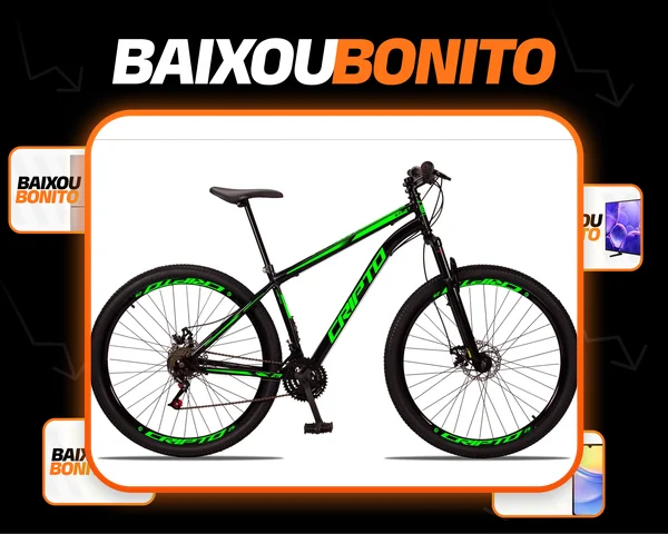 Bicicleta Aro 29 Cripto Mtb Aço 21v Freios Disco E Suspensão