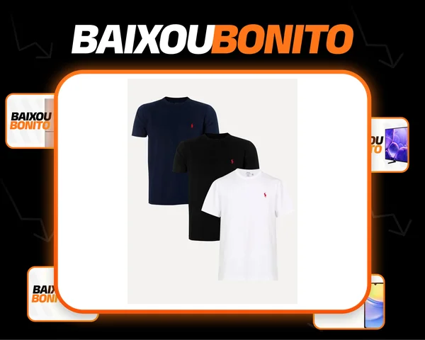 Kit Camisetas Ralph Lauren Branca/azul Marinho/preta 3un