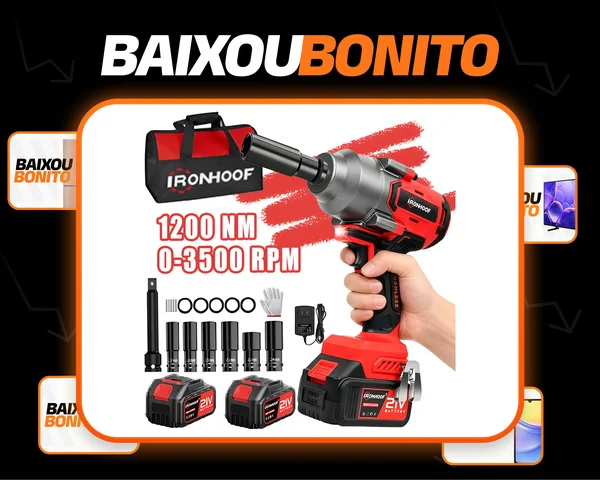 1200nm Chave Impacto Bateria Forte Brushless Profissional Vermelho /110/127/220v 60hz