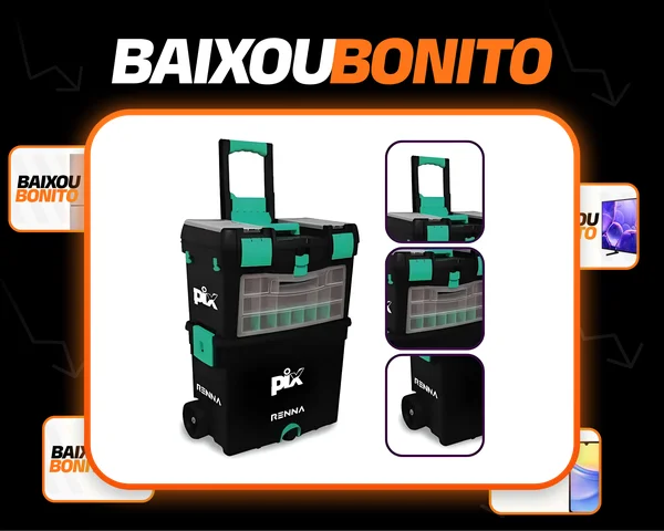 Renna Pix Caixa De Ferramentas Dupla Preto - 2 Unidades Preto