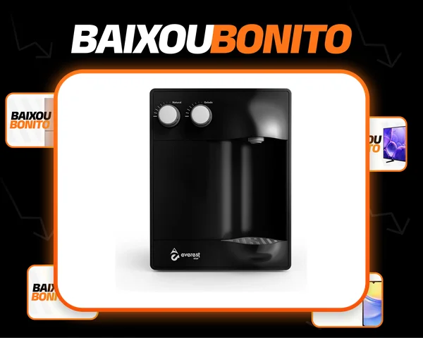 Purificador Everest Star Preto Água Gelada Por Compressor