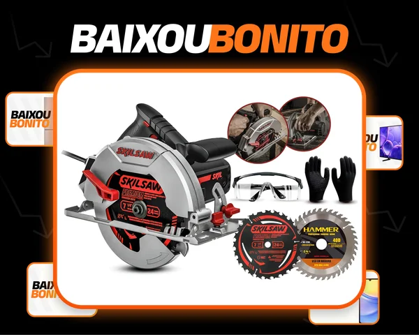 Kit Marceneiro Serra Circular Skil 5402 1400w C/ Acessórios Preto 220v 60hz