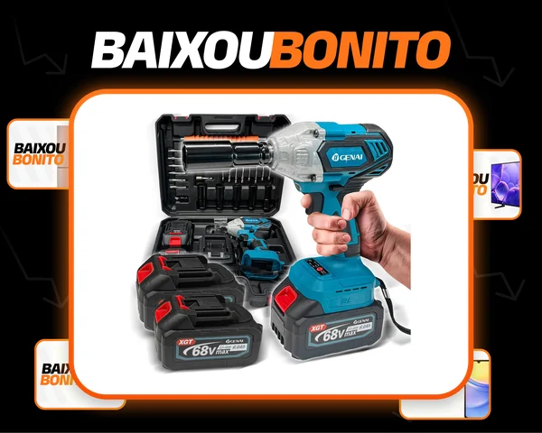 Parafusadeira E Chave De Impacto Portatil 2 Bateria 60hz Azul-marinho