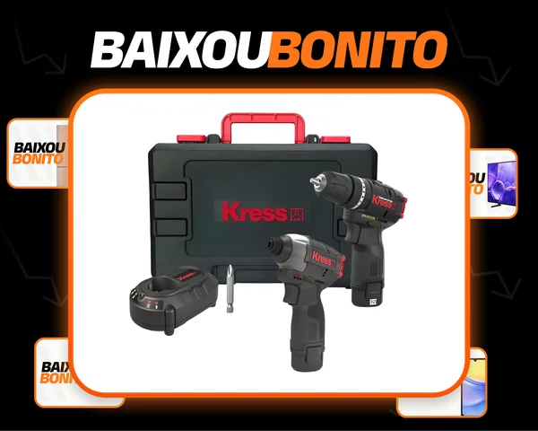 Kit 2x Parafusadeira Furadeira Impacto 12v Brushless Kress