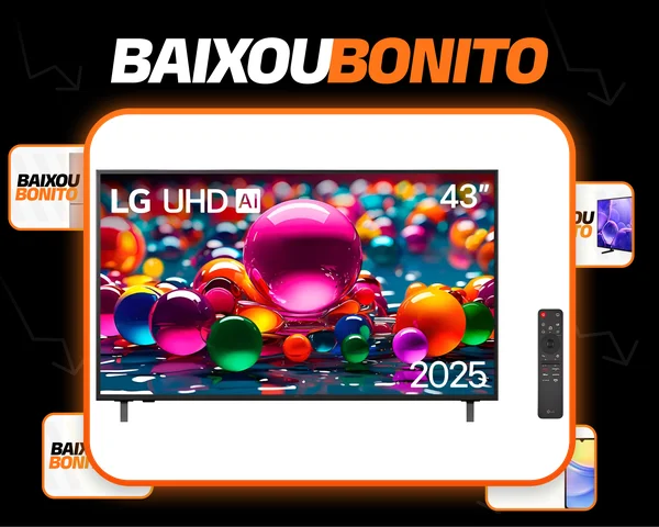 Smart TV Profissional 4K 43" LG UHD 43AU801 Processador α7 AI Ger8 Super Upscaling Google Cast Alexa Integrado Controle AI Smart Magic WebOS 25