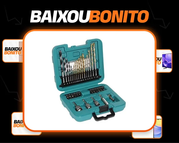 Jogo De Bits Brocas E Escariador Com 34 Peças Makita B-68498