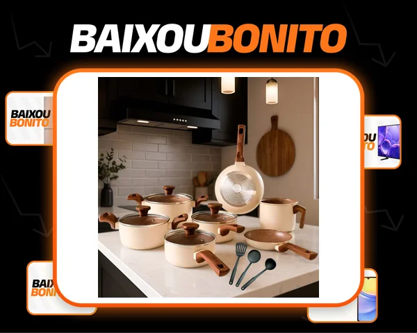 Jogo De Panelas Cerâmico Antiaderente Indução 10 Peças