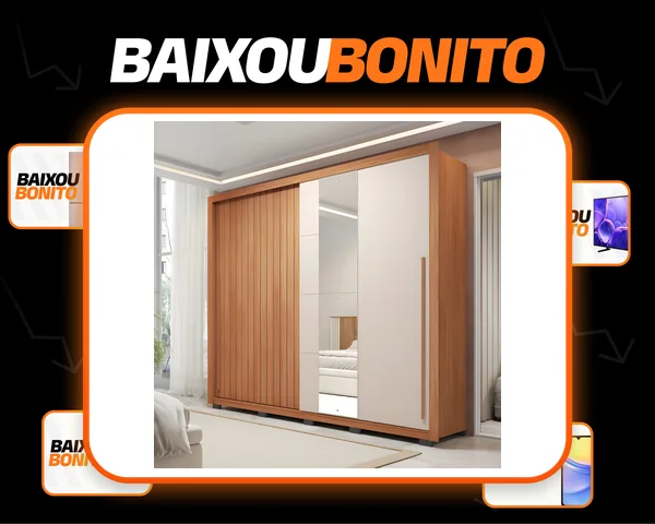 Guarda-roupa Casal Ripado Com Espelhos 2 Portas E 4 Gavetas
