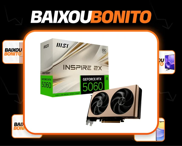 Placa de vídeo Msi Geforce Rtx 5060 8g Inspire 2x Oc 8gb Gddr7 G506-8i2c