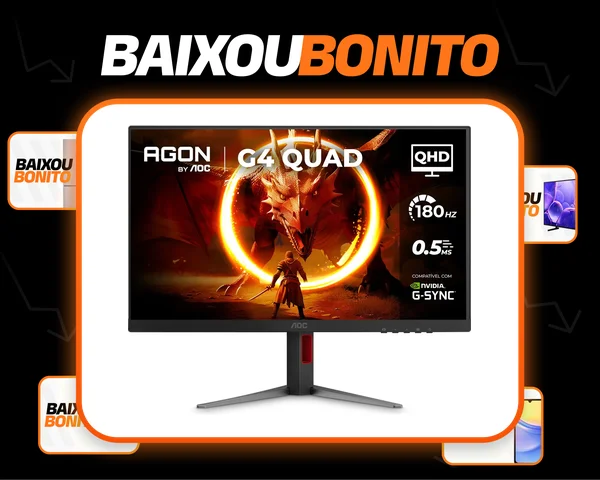 Monitor Gamer Aoc Agon Quad 27' 180hz Base Ajustável Q27g4f Preto