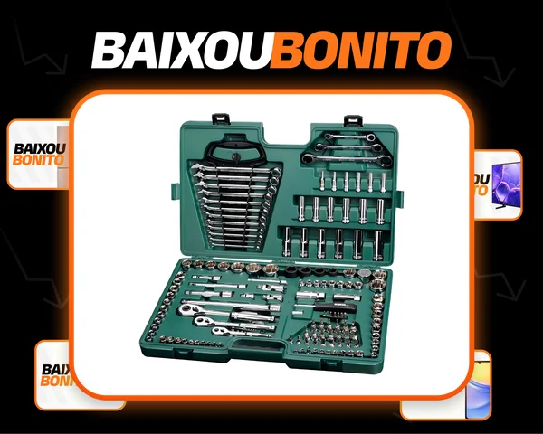 Jogo De Ferramentas 150 Peças Maleta Mecanica Profissional