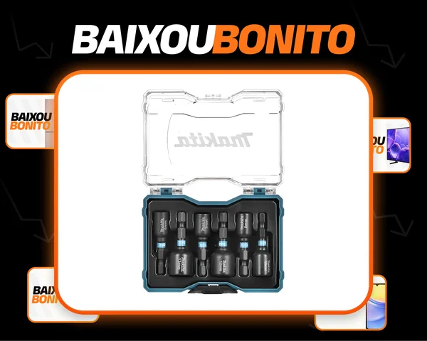 Jogo De Soquetes Magnéticos 1/4' Impact Black Com 6 Peças M