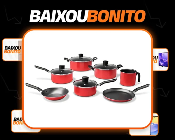 Jogo De Panelas 7 Peças Antiaderentes Chilli Brinox