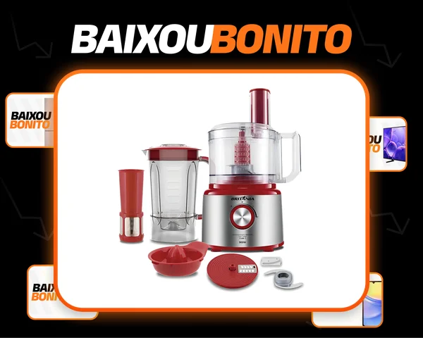 Multiprocessador Bmp2700v Turbo Inox 5 Em 1 Britânia Cor Vermelho
