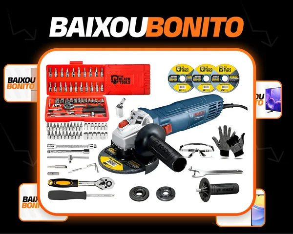 Esmerilhadeira Lixadeira 710w Bosch 115mm + Acessórios Azul 60hz