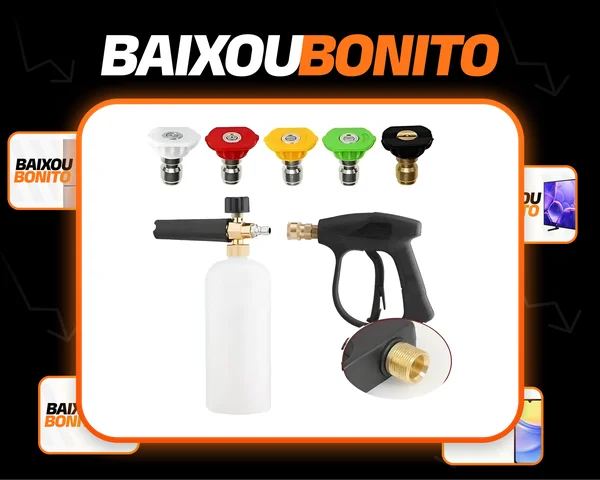 Kit Snow Foam Alta Pressão De Espuma 1/4 Pistola E Bicos