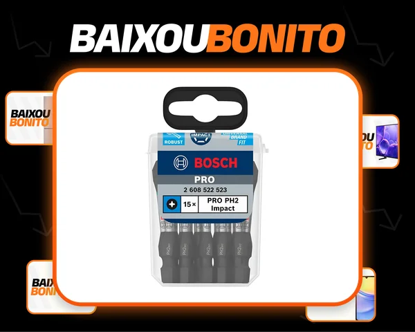 Jogo De Bits Pro Impact Ph2 55mm 15 Peças Bosch