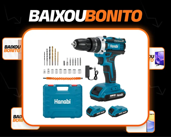 Parafusadeira Furadeira Impacto 2 Baterias Profissional 21v Cor Azul-petróleo Frequência 60 Hz