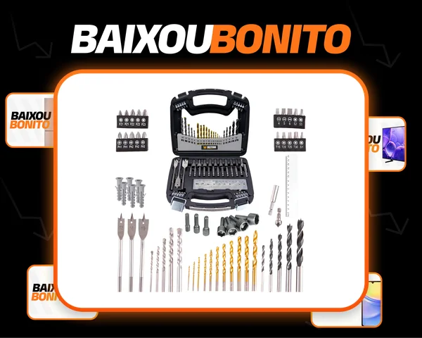 Kit De Ferramentas Completo Brocas Bits Furadeira 128 Pç Profissional
