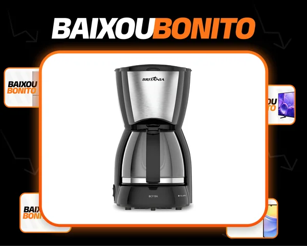 Cafeteira Britânia 18 Cafezinhos Bcf19a Jarra De Vidro 550w Cor Preto